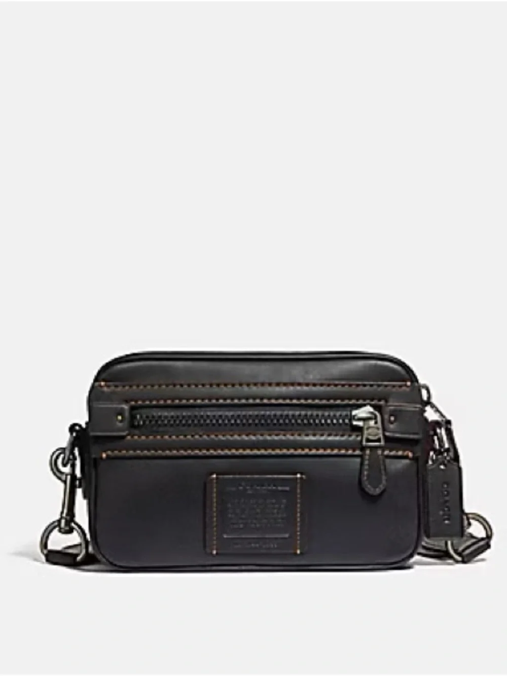 Coach Academy Crossbody Black Leather Camera Bag | men, women, unisex